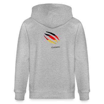 Allemagne Drapeau allemand - Veste à capuche bio CULTIVATOR Stanley/Stella Unisexe - gris chiné - Dos - Luana (180cm)