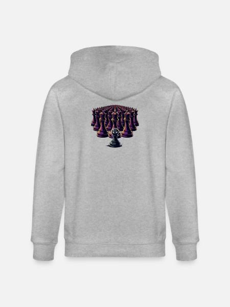 Lonely peasant against king's army - Stanley/Stella CULTIVATOR  Unisex Organic Hooded Jacket - heather grey