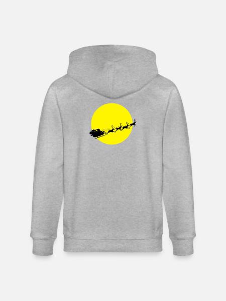 Santa in a Full Moon - Stanley/Stella CULTIVATOR  Unisex Organic Hooded Jacket - heather grey