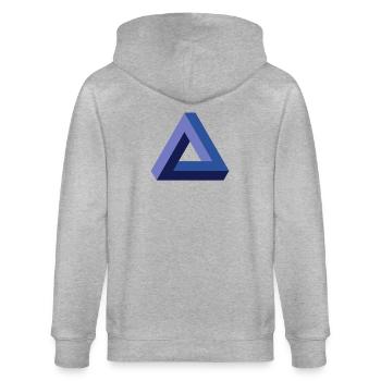 Triangle illusion d'optique - Veste à capuche bio CULTIVATOR Stanley/Stella Unisexe - gris chiné - Dos - Luana (180cm)