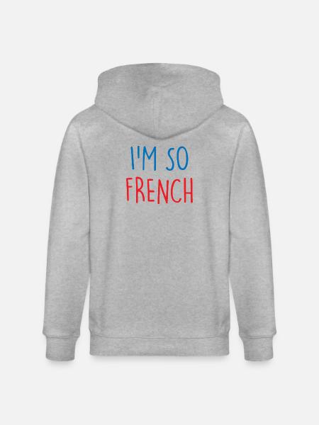 I'm so French France Frankreich - Stanley/Stella Unisex Bio-Kapuzenjacke CULTIVATOR  - Grau meliert