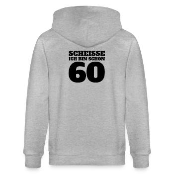 Merde, j’ai déjà 60 ans Chemise drôle - Veste à capuche bio CULTIVATOR Stanley/Stella Unisexe - gris chiné - Dos - Luana (180cm)