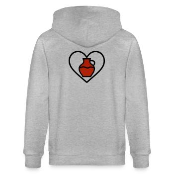 Coeur en céramique Vase Argile Art Créatif - Veste à capuche bio CULTIVATOR Stanley/Stella Unisexe - gris chiné - Dos - Luana (180cm)