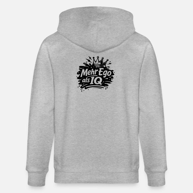 Plus d’ego que de QI - Veste à capuche bio CULTIVATOR Stanley/Stella Unisexe - gris chiné