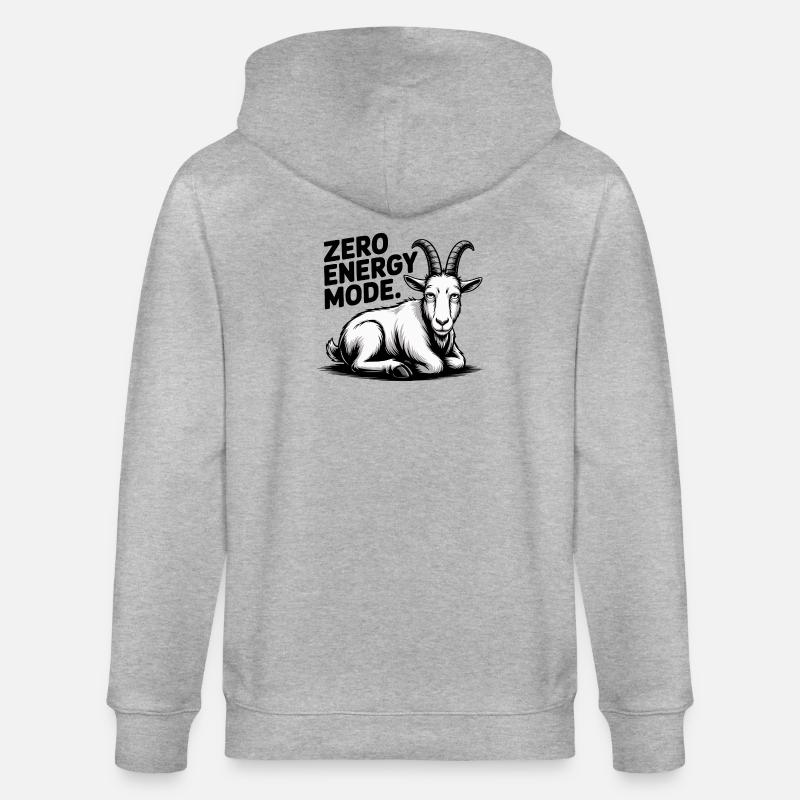 Chèvre en mode Zéro Énergie - Veste à capuche bio CULTIVATOR Stanley/Stella Unisexe - gris chiné