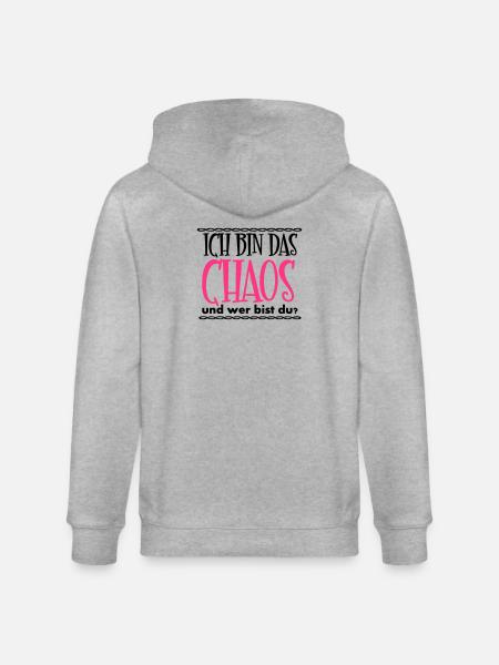 Ich bin das Chaos Geschenk - Stanley/Stella Unisex Bio-Kapuzenjacke CULTIVATOR - Grau meliert