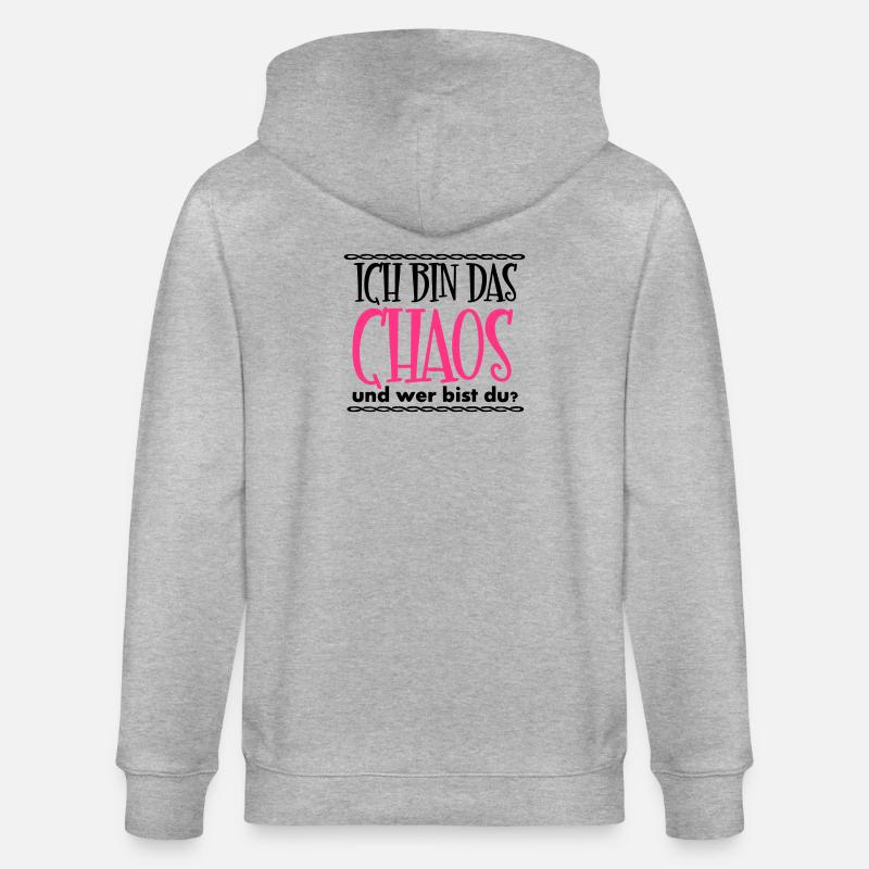 Ich bin das Chaos Geschenk - Stanley/Stella Unisex Bio-Kapuzenjacke CULTIVATOR  - Grau meliert