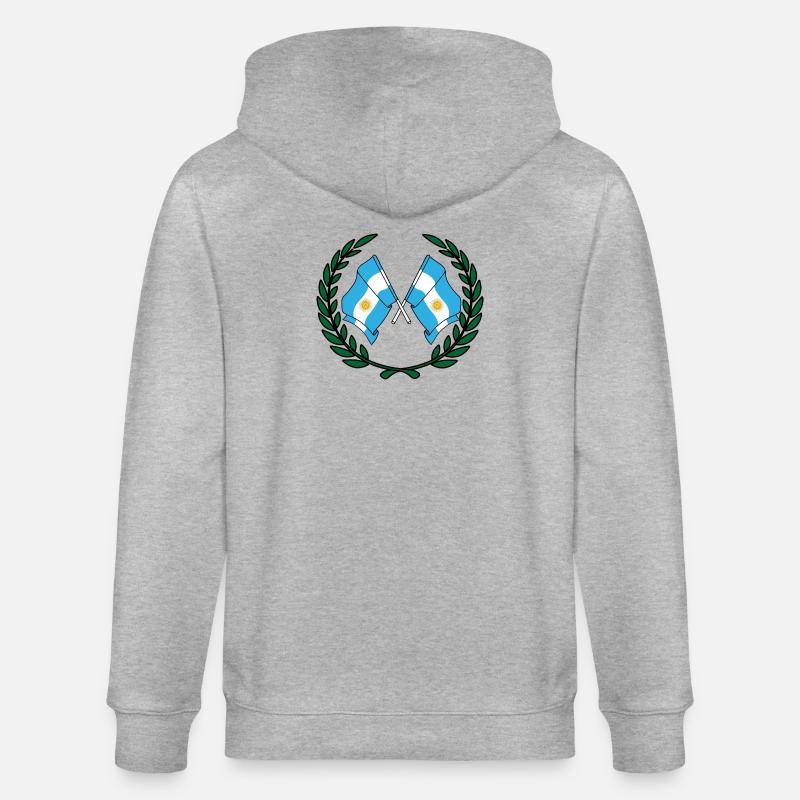 Drapeaux Argentine en couronne de laurier - Veste à capuche bio CULTIVATOR Stanley/Stella Unisexe - gris chiné