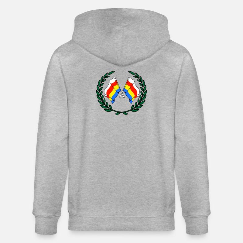 Drapeaux Couronne de laurier Podlaskie - Veste à capuche bio CULTIVATOR Stanley/Stella Unisexe - gris chiné