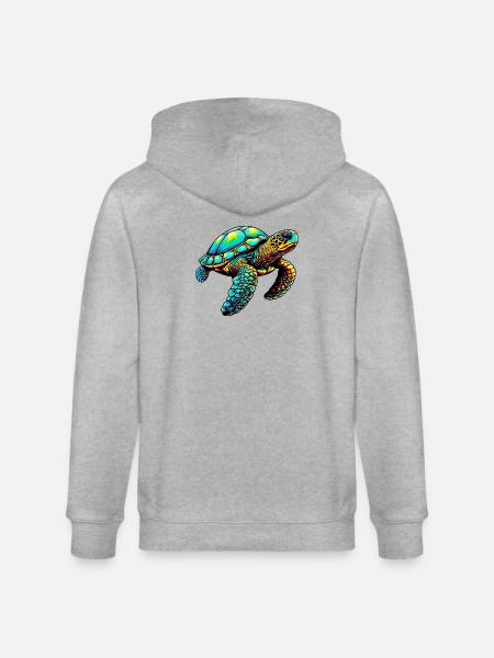 Turtle - Stanley/Stella CULTIVATOR Unisex Organic Hooded Jacket - heather grey