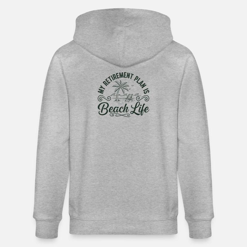 Beach Life Retirement Plan Tee - Stanley/Stella Unisex Bio-Kapuzenjacke CULTIVATOR  - Grau meliert