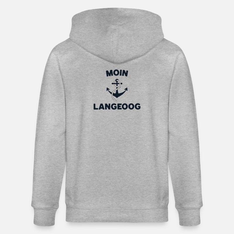 Moin Langeoog – Maritimes Anker-Design - Stanley/Stella Unisex Bio-Kapuzenjacke CULTIVATOR  - Grau meliert