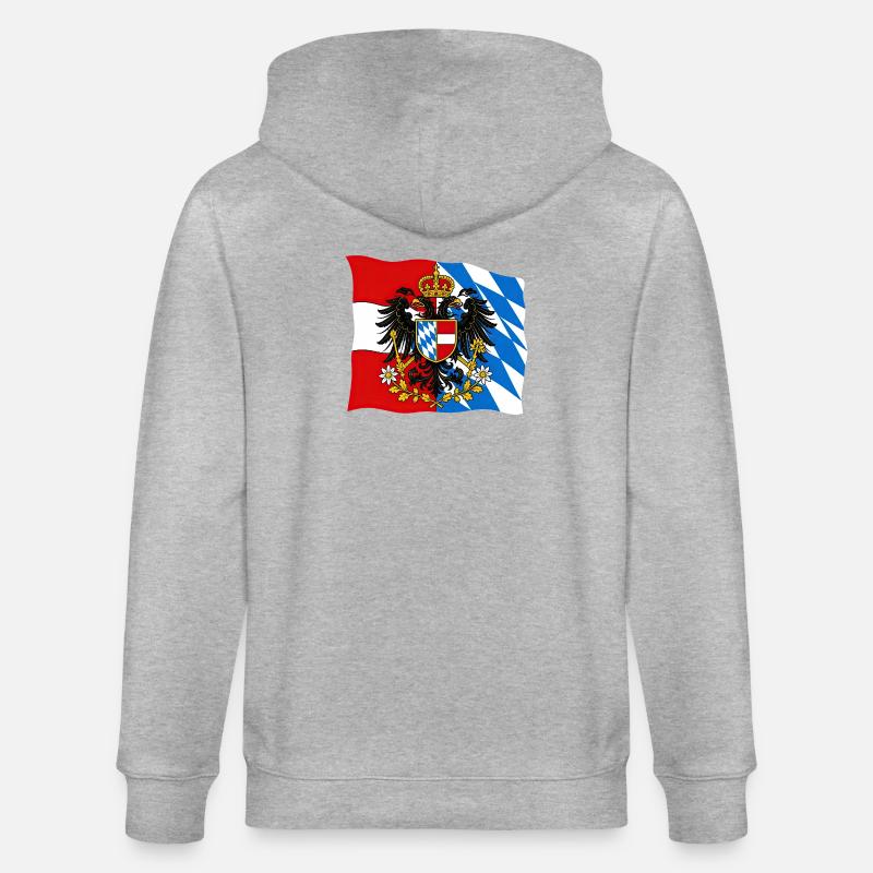 Drapeau d’amitié Bavière Autriche - Veste à capuche bio CULTIVATOR Stanley/Stella Unisexe - gris chiné