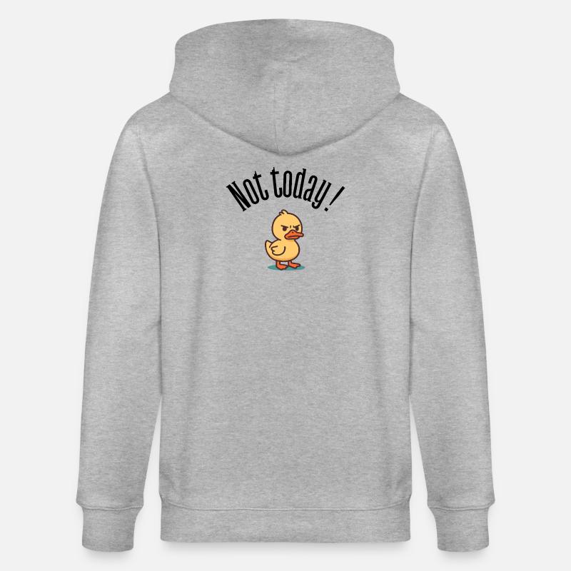 Nicht heute! Grumpy Duck Attitüde-T-Shirt - Stanley/Stella Unisex Bio-Kapuzenjacke CULTIVATOR  - Grau meliert