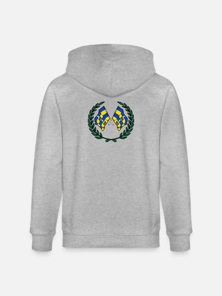 Ameland Laurel Flags – Island Pride - Stanley/Stella CULTIVATOR Unisex Organic Hooded Jacket - heather grey