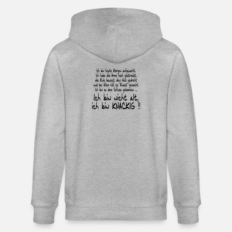 Je ne suis pas vieux, mais croustillant - Veste à capuche bio CULTIVATOR Stanley/Stella Unisexe - gris chiné