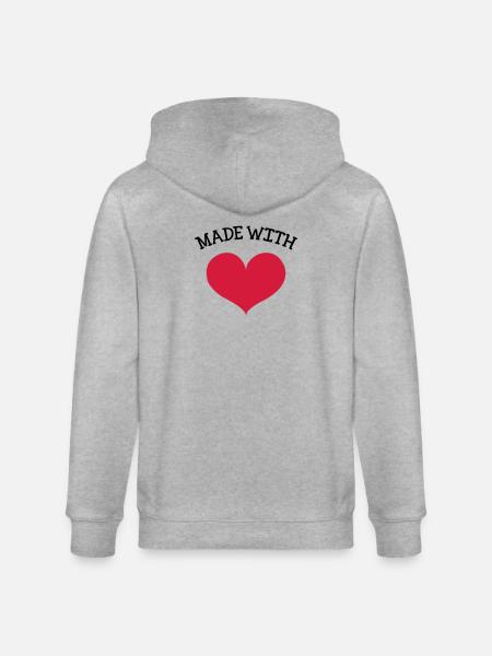 made with love - Stanley/Stella CULTIVATOR  Unisex Organic Hooded Jacket - heather grey