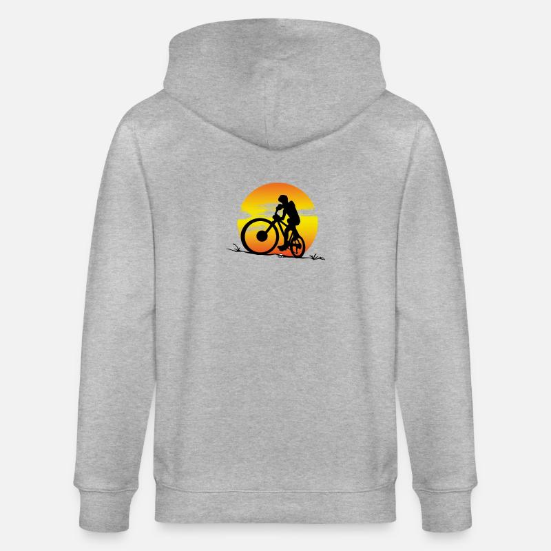 MTB sunset - Stanley/Stella Unisex Bio-Kapuzenjacke CULTIVATOR  - Grau meliert