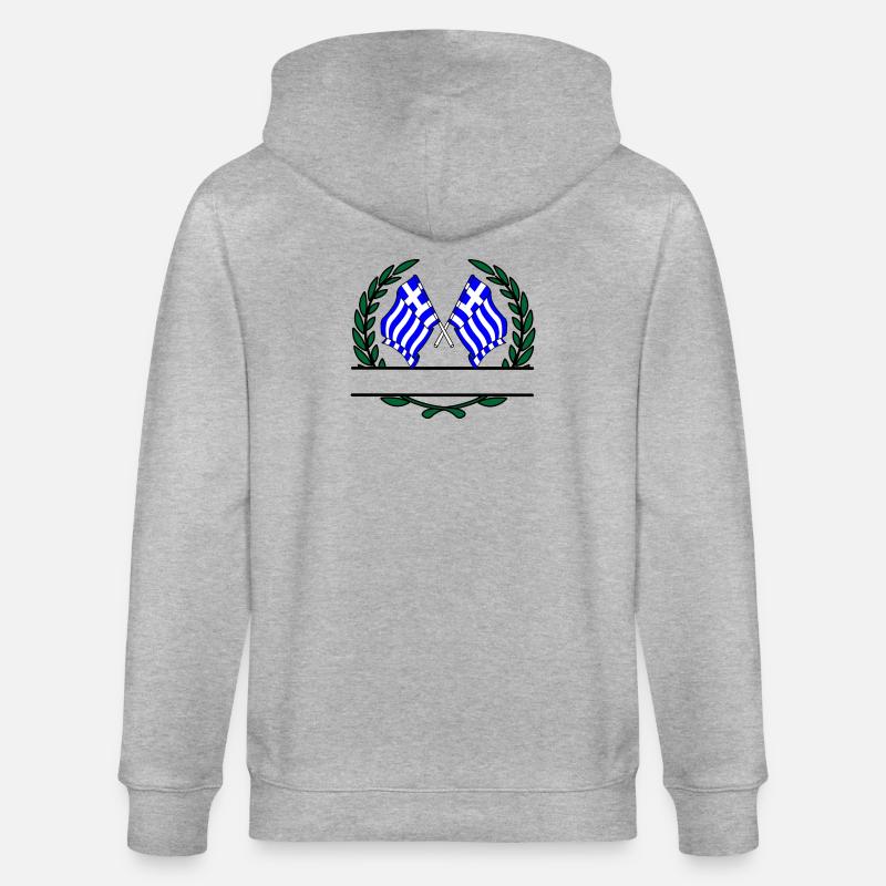 Drapeaux Grèce couronne de laurier bannière - Veste à capuche bio CULTIVATOR Stanley/Stella Unisexe - gris chiné