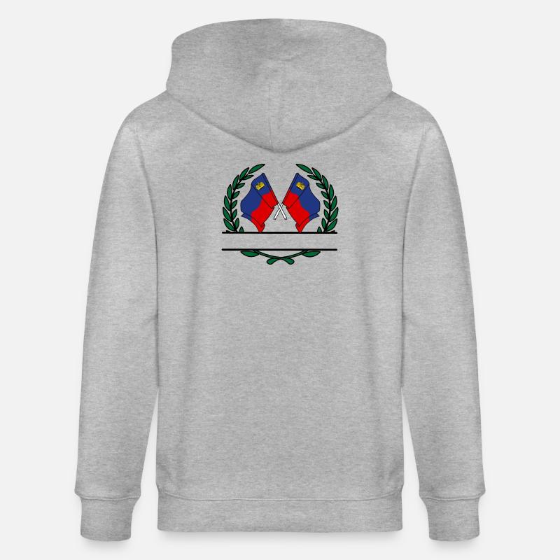Drapeaux Liechtenstein couronne de laurier bannière - Veste à capuche bio CULTIVATOR Stanley/Stella Unisexe - gris chiné