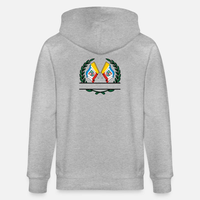 Drapeaux Sainte-Croix couronne de laurier bannière - Veste à capuche bio CULTIVATOR Stanley/Stella Unisexe - gris chiné