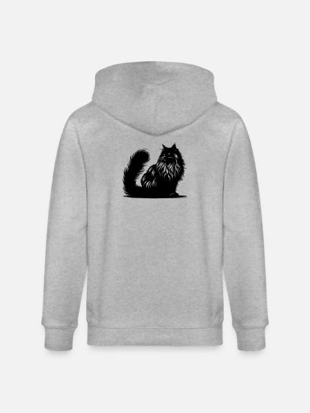 Norwegian Forest Cat - Stanley/Stella CULTIVATOR Unisex Organic Hooded Jacket - heather grey