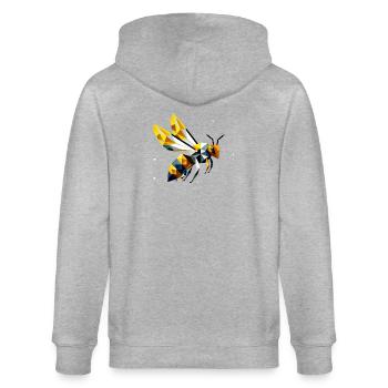 geometrische Biene, in modernem Polygon-Stil - Stanley/Stella Unisex Bio-Kapuzenjacke CULTIVATOR  - Grau meliert - Hinten - Luana (180cm)