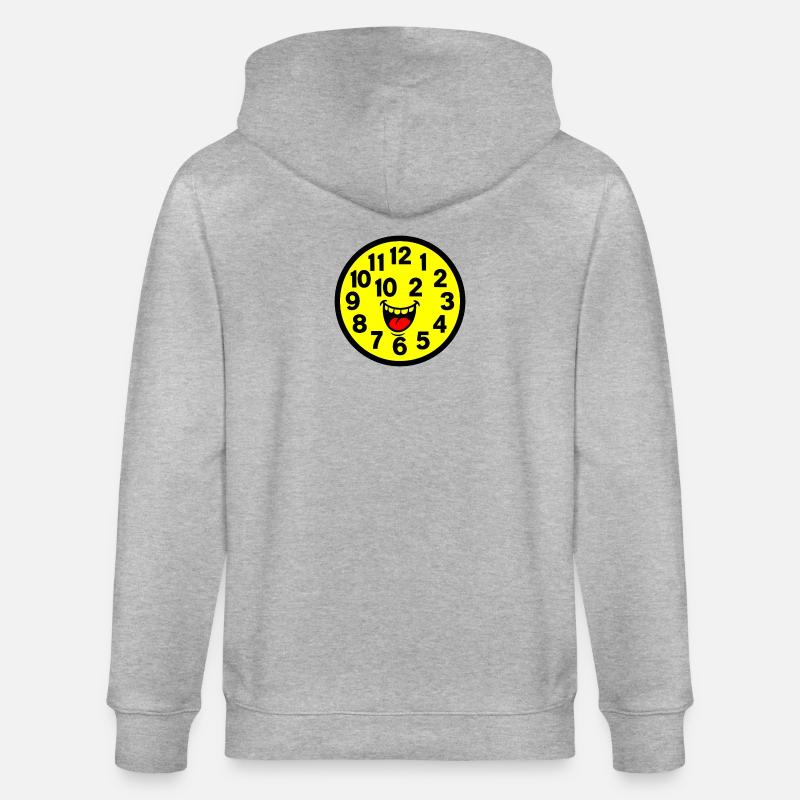 Fröhliches parodiertes Uhrendesign - Stanley/Stella Unisex Bio-Kapuzenjacke CULTIVATOR  - Grau meliert