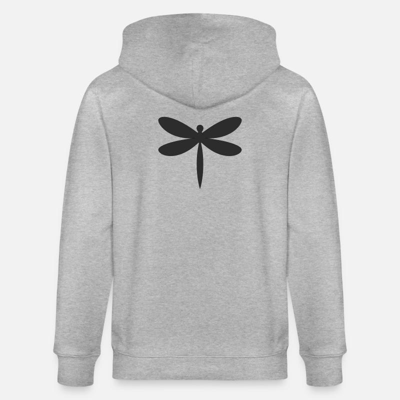 Libelle Silhouette  - Stanley/Stella Unisex Bio-Kapuzenjacke CULTIVATOR  - Grau meliert