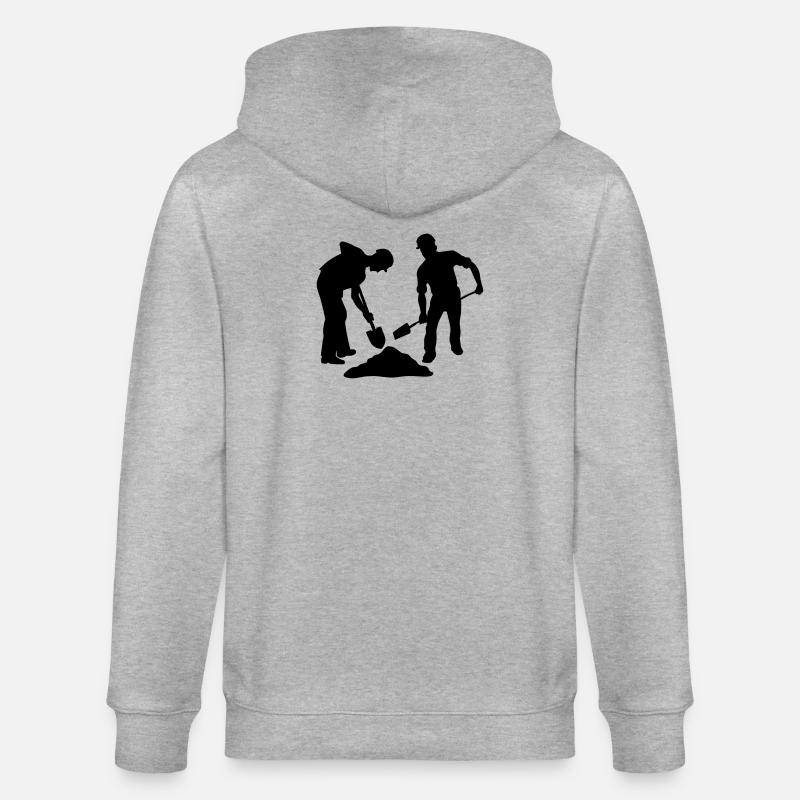 Sandarbeiterteam – Bodenpersonal - Stanley/Stella Unisex Bio-Kapuzenjacke CULTIVATOR - Grau meliert