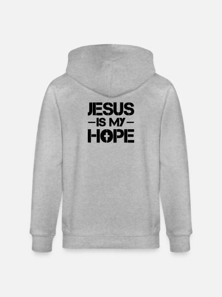 Jesus is my Hope - Stanley/Stella CULTIVATOR Unisex Organic Hooded Jacket - heather grey