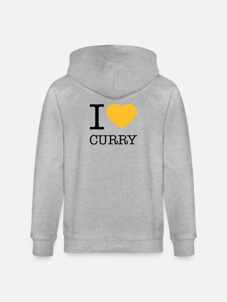 I LOVE CURRY - Stanley/Stella CULTIVATOR Unisex Organic Hooded Jacket - heather grey