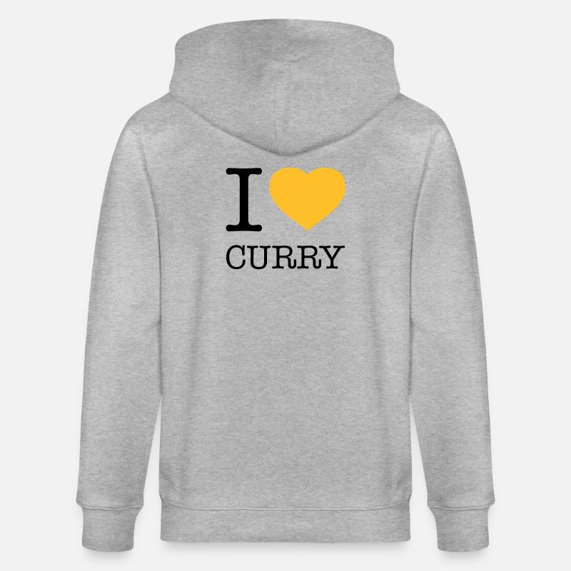 I LOVE CURRY - Stanley/Stella Unisex Bio-Kapuzenjacke CULTIVATOR  - Grau meliert