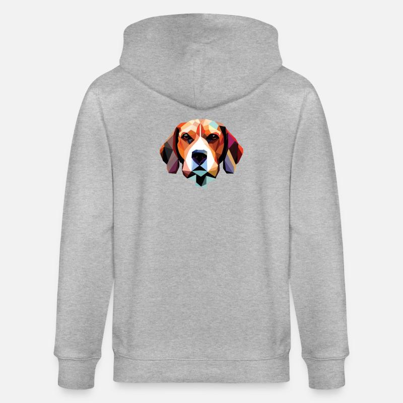 Polygone de chien beagle - Veste à capuche bio CULTIVATOR Stanley/Stella Unisexe - gris chiné