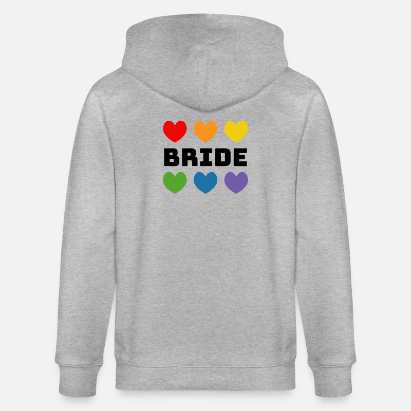 Regenbogenherzchen Bride schwarz - Stanley/Stella Unisex Bio-Kapuzenjacke CULTIVATOR  - Grau meliert
