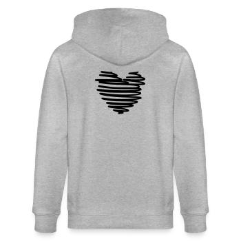 stylisches Herz - Stanley/Stella Unisex Bio-Kapuzenjacke CULTIVATOR  - Grau meliert - Hinten - Luana (180cm)