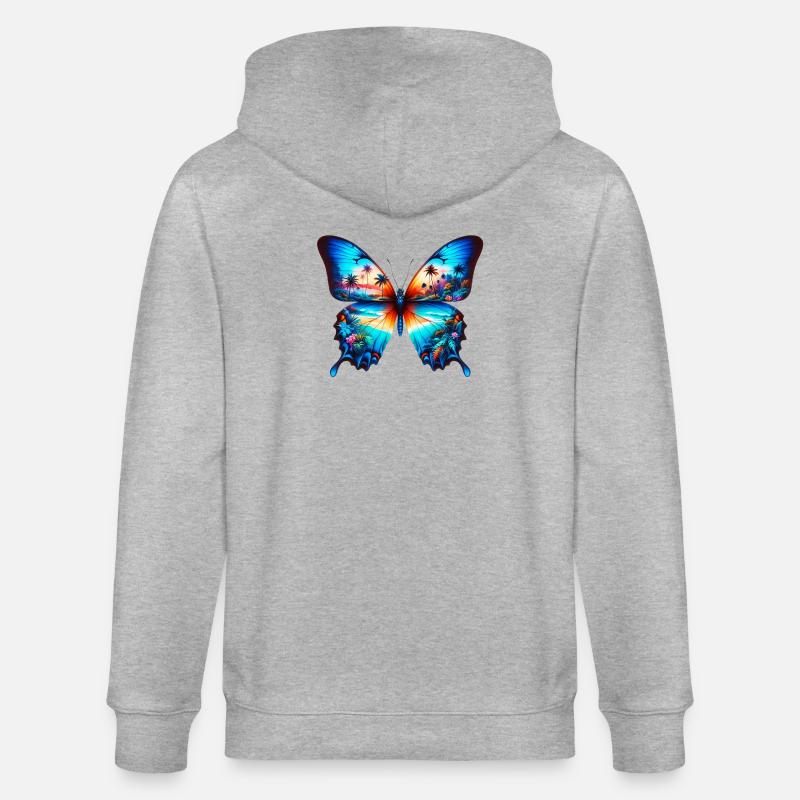 Papillon - Veste à capuche bio CULTIVATOR Stanley/Stella Unisexe - gris chiné