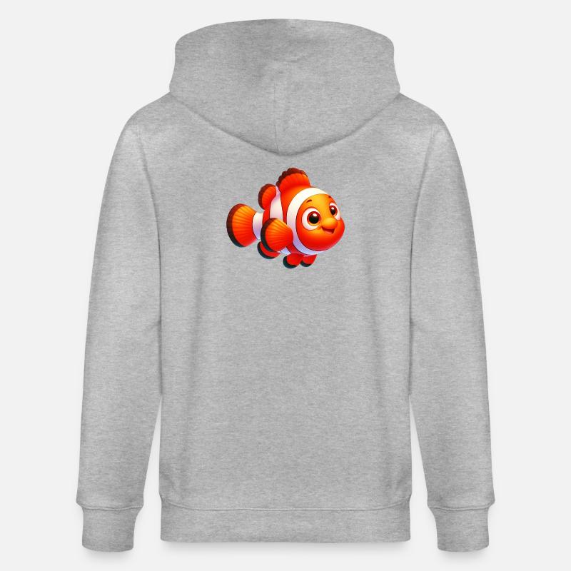 Clownfisch - Stanley/Stella Unisex Bio-Kapuzenjacke CULTIVATOR  - Grau meliert