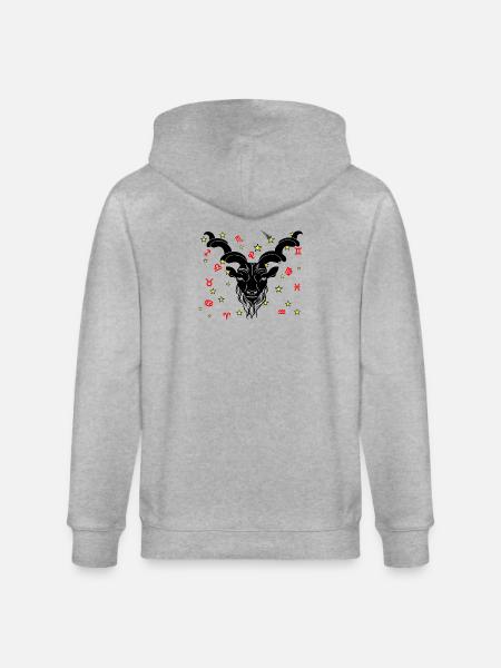 Sternzeichen Stern Logo Steinbock - Stanley/Stella Unisex Bio-Kapuzenjacke CULTIVATOR  - Grau meliert