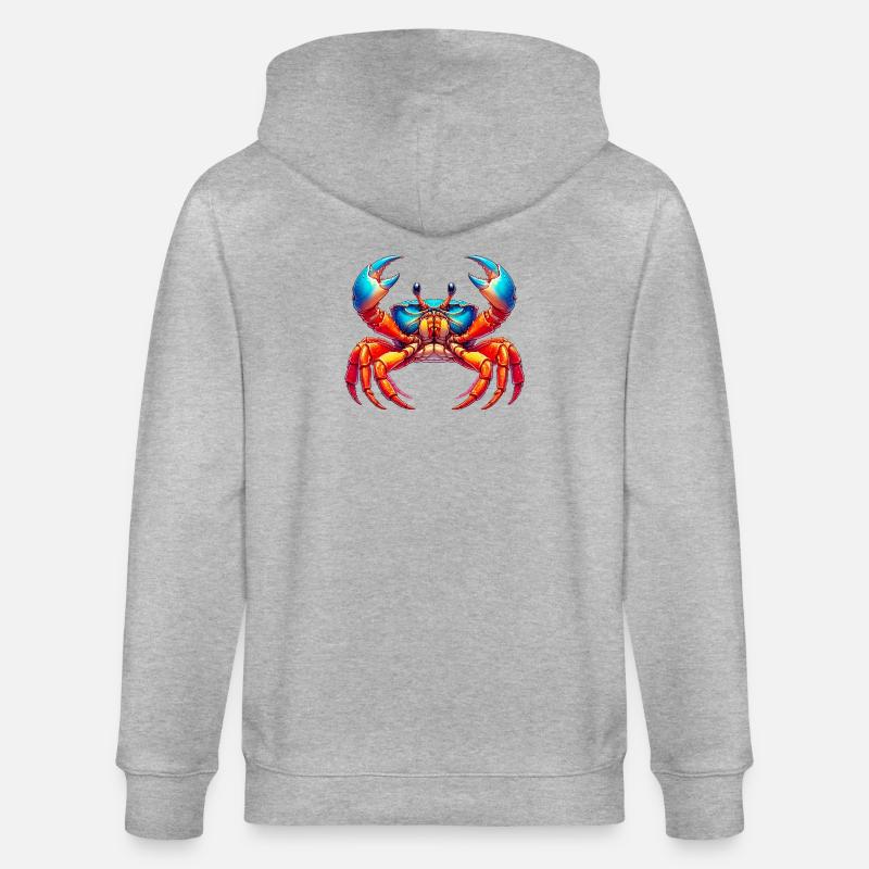 Crab - Stanley/Stella CULTIVATOR  Unisex Organic Hooded Jacket - heather grey