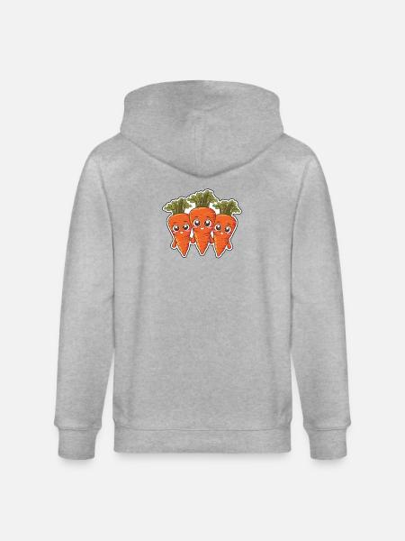 Karla, Kalle and Kim – The Carrot Friends - Stanley/Stella CULTIVATOR  Unisex Organic Hooded Jacket - heather grey