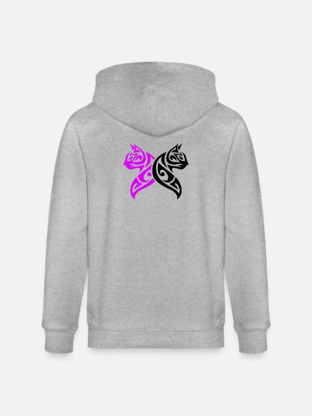 Chats Tribal Cat Design - Veste à capuche bio CULTIVATOR Stanley/Stella Unisexe - gris chiné