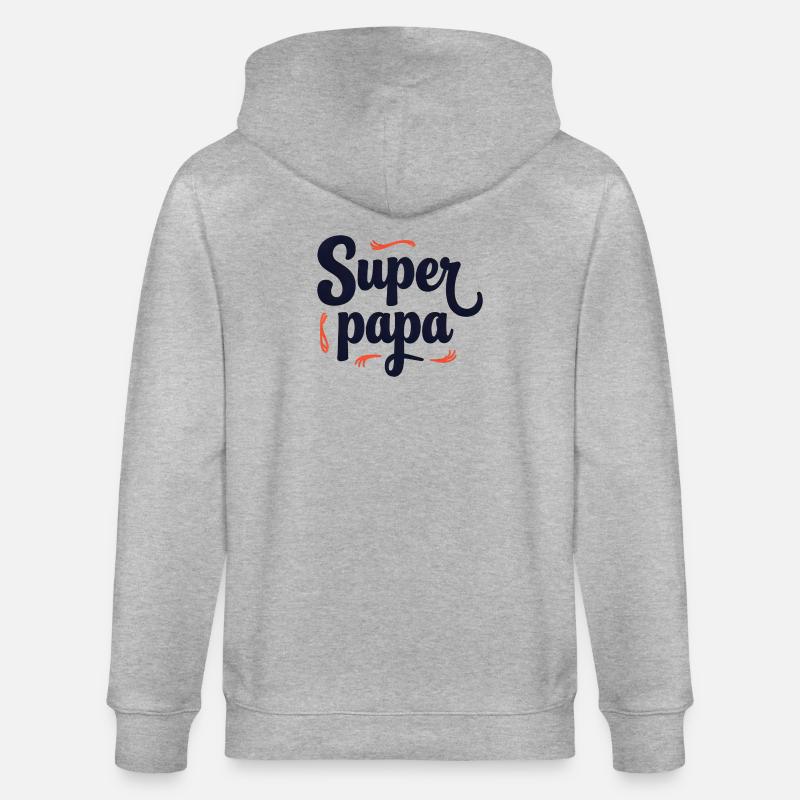 Super papa script couture - Veste à capuche bio CULTIVATOR Stanley/Stella Unisexe - gris chiné