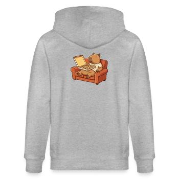 Canapé Capybara Pizza Animal Cozy Design - Veste à capuche bio CULTIVATOR Stanley/Stella Unisexe - gris chiné - Dos - Luana (180cm)