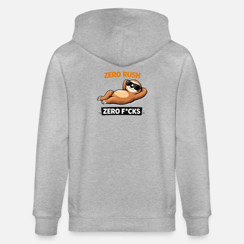 Zero Rush Sloth Chill Slogan - Veste à capuche bio CULTIVATOR Stanley/Stella Unisexe - gris chiné