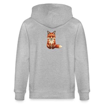 Mosaïque de renard - géométrique pour les fans des animaux de la forêt - Veste à capuche bio CULTIVATOR Stanley/Stella Unisexe - gris chiné - Dos - Luana (180cm)