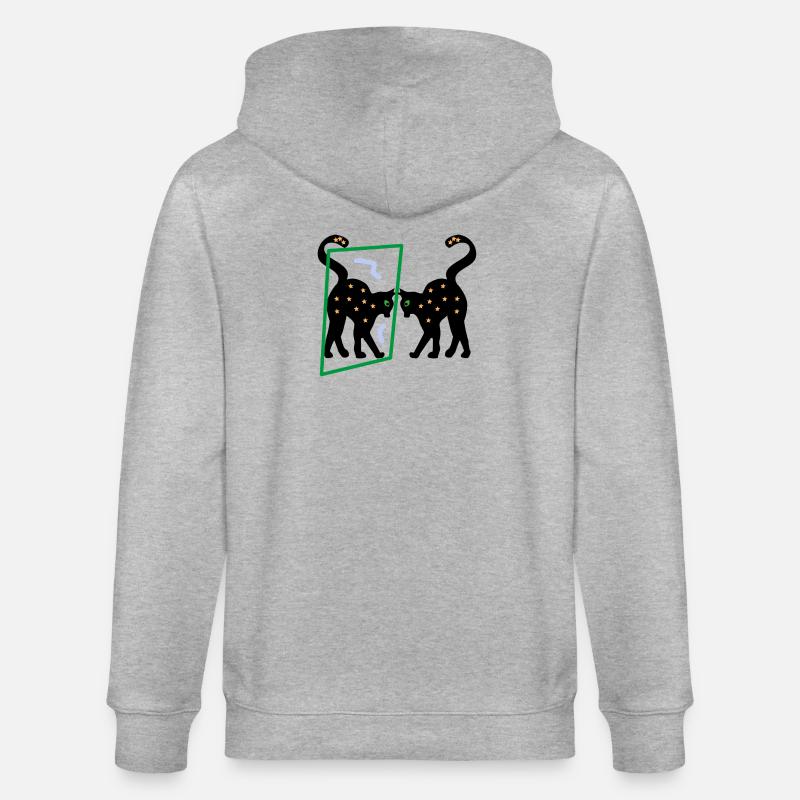 Spiegel das Kätzchen, Abstraktion - Stanley/Stella Unisex Bio-Kapuzenjacke CULTIVATOR - Grau meliert