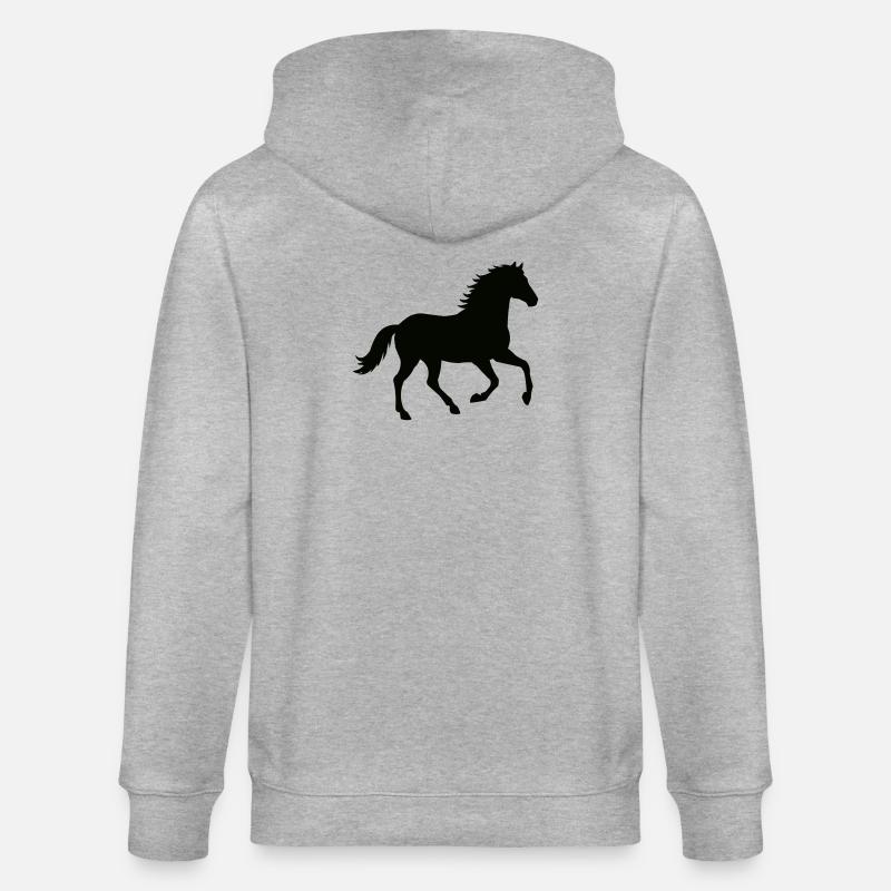 Silhouette de cheval au galop - Veste à capuche bio CULTIVATOR Stanley/Stella Unisexe - gris chiné