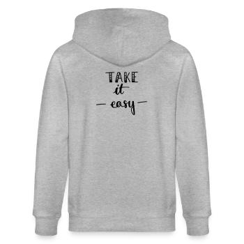 Take it easy - Stanley/Stella CULTIVATOR  Unisex Organic Hooded Jacket - heather grey - Back - Luana (180cm)