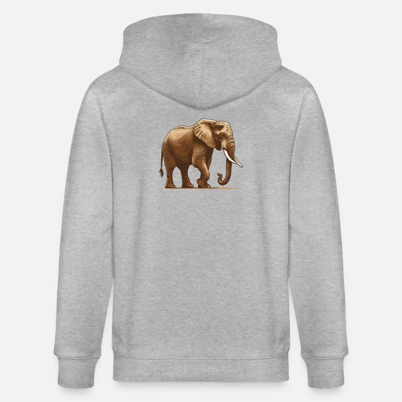 Éléphant - Veste à capuche bio CULTIVATOR Stanley/Stella Unisexe - gris chiné